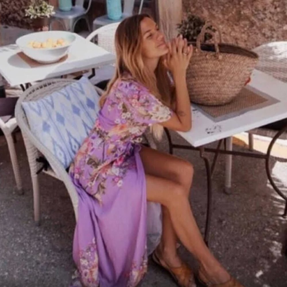 Spell & the Gypsy Blue Skies Floral Wrap Dress